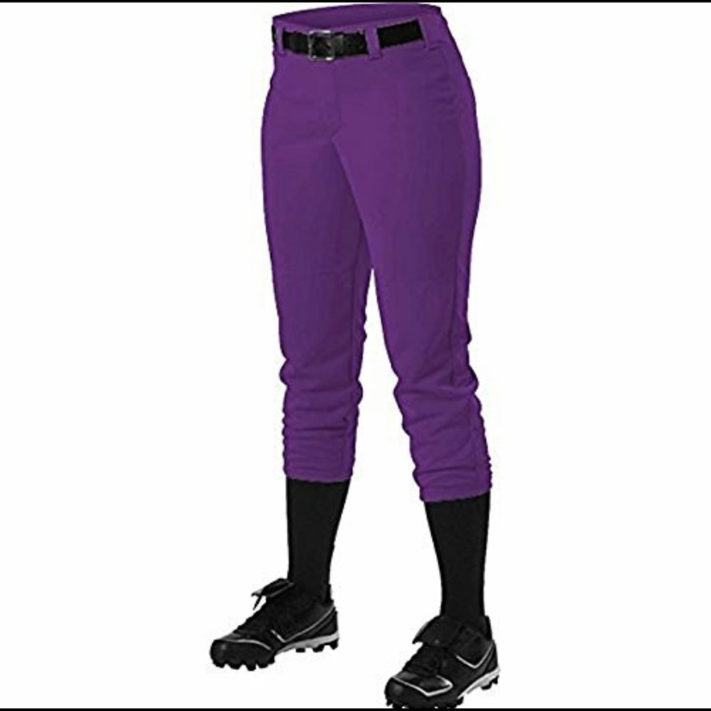 Womens Purple Alleson Belted Softball Pants